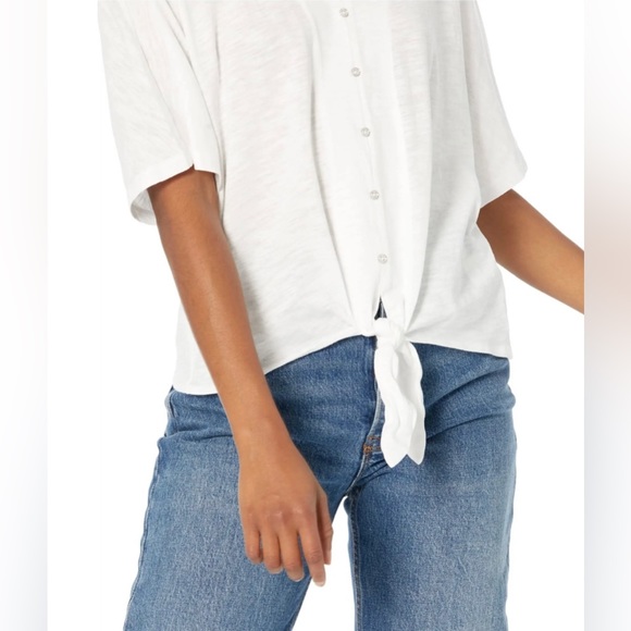 Michael Kors Women's Button Front Tie Shirt - Picture 4 of 12